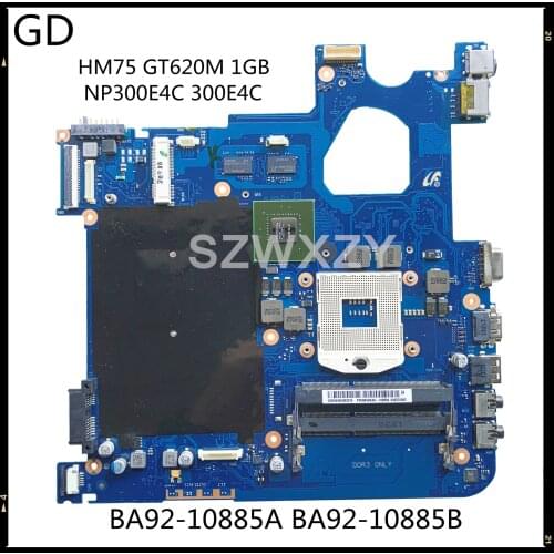 GD Original For Samsung NP300E4C 300E4C Laptop Motherboard BA92-10885A BA92-10885B S989 HM75 GT620M 1GB Full Tested