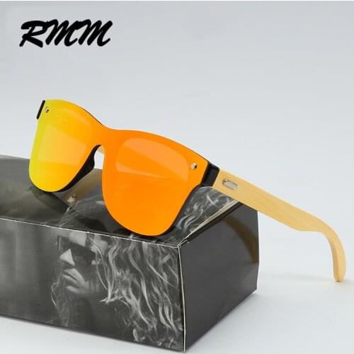 RMM Natural Wooden Sunglasses Men UV400 Fashion Sun Glasses Original Wood Temple for women men square cool sunglasses