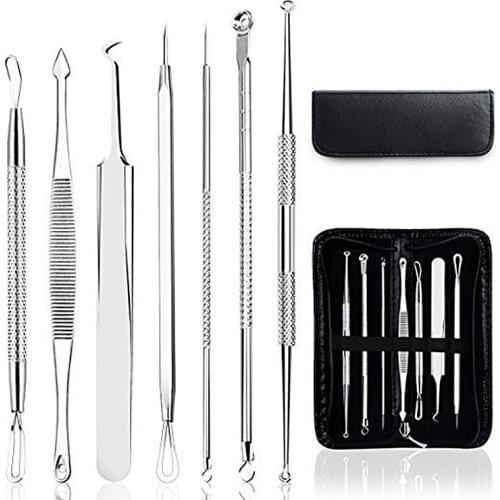7PCS Blackhead Remover Kit Acne Blemish Remover Blackhead Extractor Black Dots Cleaner Needle Set Black Spots Pore Cleanser Tool