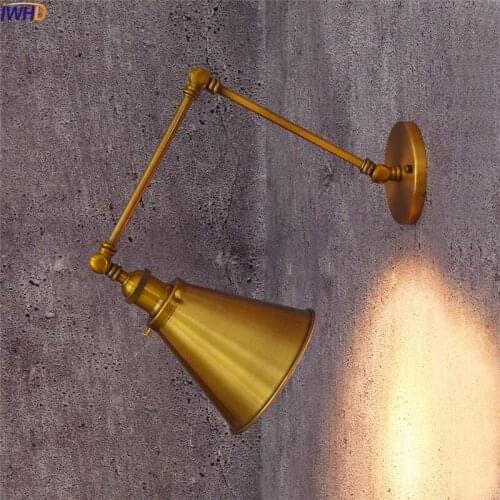 IWHD Iron Adjustable Arm Wall Lamp Edison LED Wandlamp Simple Fixtures Home Lighting Bathroom Light Applique Murale Luminaire