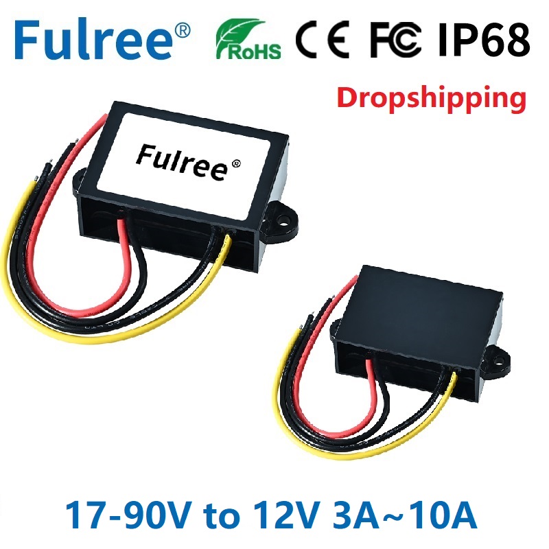 DC 72V 60V 48V 36V 24V to DC 12V 3A 5A 8A 10A Step Down Voltage Power Converter Auto Car Motorcycle Bus Truck Buck Power Supply