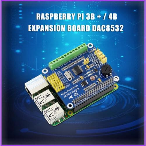 Raspberry Pi 3B+/4B high precision AD/DA digital/ analog module expansion board DAC8532