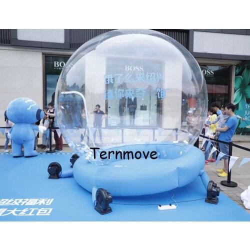 Advertising Promotional inflatable money machine ball cash grab catching clear globe ball for sale