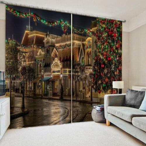 Luxury Blackout 3D Curtains Living Room christmas curtains 3D Window Curtain Luxury living room decorate Cortina