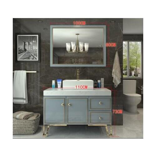Nordic light luxury bathroom cabinet combination modern minimalist American solid wood floor wash basin wash basin cabinet bathr
