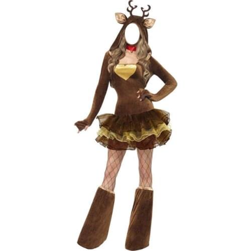Christmas Adult Costumes Santa Claus Reindeer Cosplay Womens Clothing