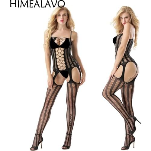 2019 Sexy Hollowed-out Body Stockings and Sexy Lingerie Mesh Clothing Sexy Lingerie Hot Erotic Plus Size Nightwear Sex Costumes