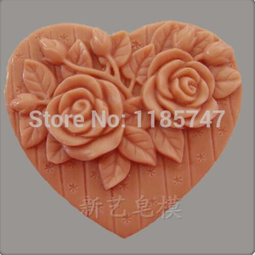 Great-Mold Flower Heart Silicone Soap Mold DIY Soap Molds Sugar Craft Resin Mold