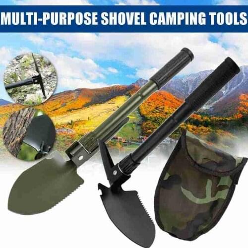 Outdoor Military Portable Folding Shovel Multifunction Garden Camping Tools Stainless Tool Trowel Spade Survival Garden Ste E0Y7