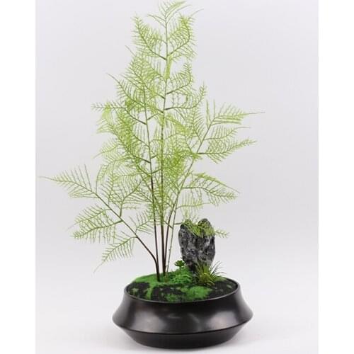 Asparagus bonsai Cinnabar Hotel front desk simulation plant crafts model room floral soft decoration