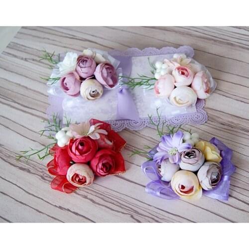 Wedding Wrist Corsage Elegant Flower Girls Corsage for Bridesmaid Sisters Hand Accessories