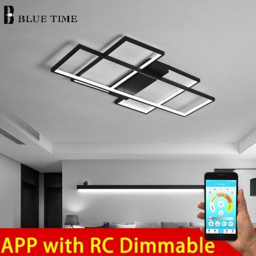 LED Ceiling Lights Modern Home Surface Mount Ceiling Lamp for Living Room Dining Room Indoor Lighting Fixtures Black&White Frame