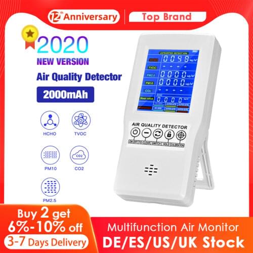 Formaldehyde Accurate Testing PM2.5 PM10 CO2 AQI Detector Home Office Indoors Measuring Tool Air Quality Monitor Multifunctional