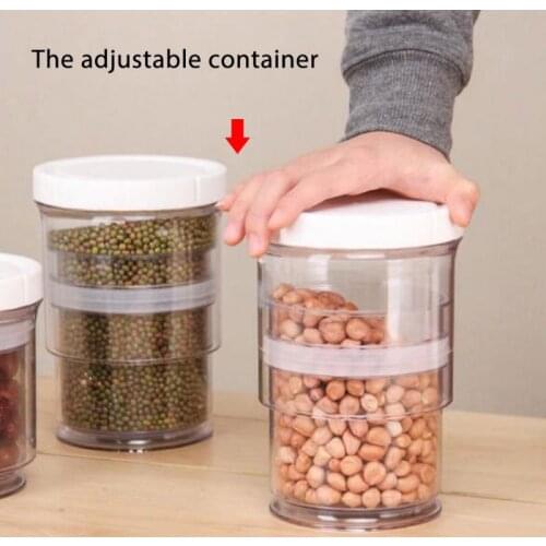 Vacuum Food Storage Compressed Cup Food Storage Container Jar Plastic Cup Multigrain Storage Jar Transparent Sealed Jar