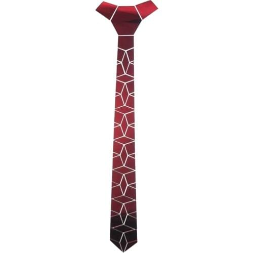 High Technology Men Ties Fashion Diamond Neckties Corbatas Gravata Jacquard Slim Tie Business Ruby Red Tie DJ Singer Costume