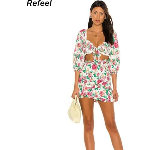 Women 2021 Sweet Sexy Camis Ruffles Hollow Out Floral Crop Top Fashion Tank Top Girls Bow Tie Back Elastic Summer Top