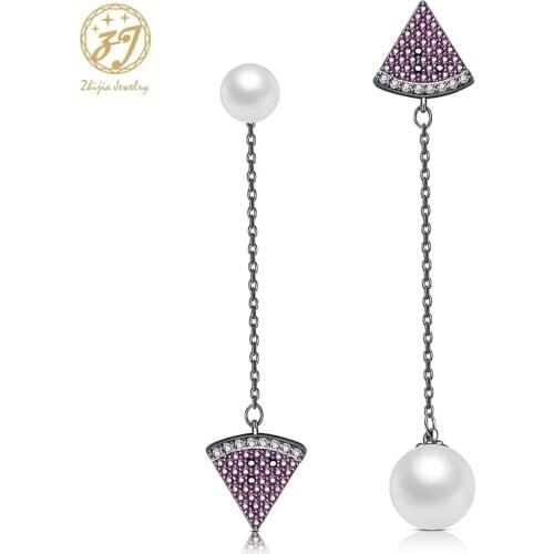 Zhijia new arrival Luxury crystal rhinestone watermelon pearl stud earrings for women jewelry gifts high quality