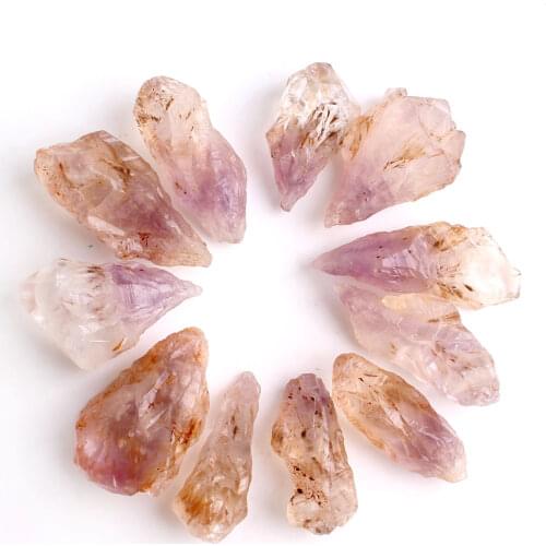 1Lot Natural Auralite-23 Rare Purple Titanium Quartz Rough Stones Point Pendants Raw Crystals Black Hairstone Healing