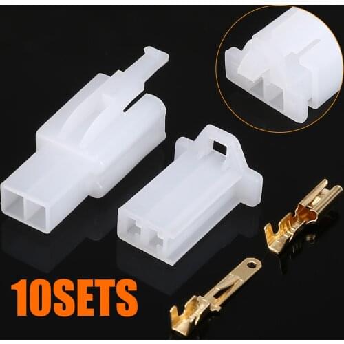 10set/lot 2.8MM 2 Pin Auto Electrical Electrical Wire Connector Male Female Cable Terminal Plug Kits for Motorcycle Ebike
