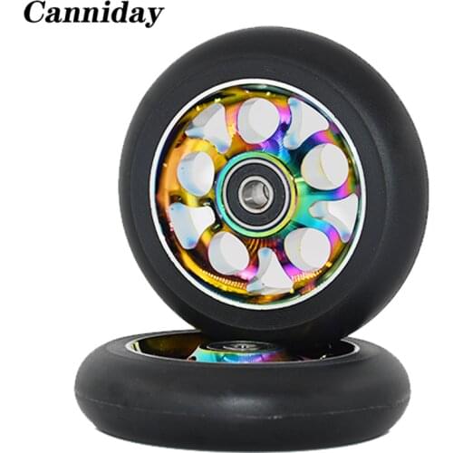 2pcs/set 88A Wheels Aluminum Alloy 100mm Pro Stunt Scooter Wheels with Bearing Kick Scooters Scooter Parts Wheels