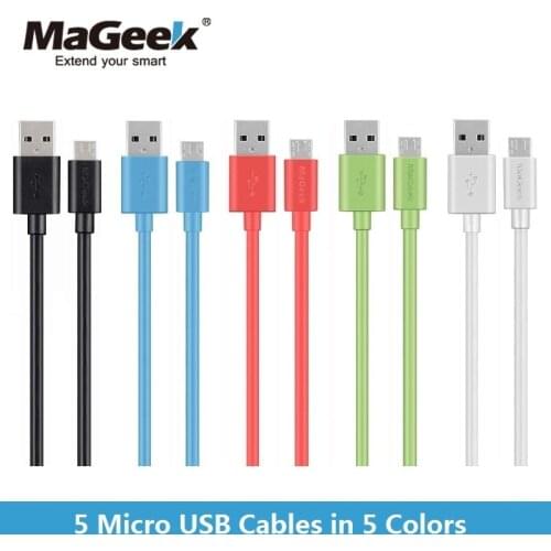 [5-Color Package] MaGeek 1.0m*5 Micro USB Cables Fast Charge Mobile Phone Cables for Android Samsung Galaxy S7 S6 Huawei Xiaomi