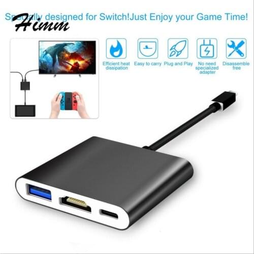 5PCS/Lot HDMI Adapter Converter Hub for Nintend Switch/For Samsung S8/MacBook Pro For Coov SH350 Mini Dock Station USB-C Type-C