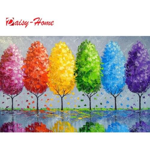 5D DIY Diamond Painting Four Seasons Colorful Trees Shaped Crystal Rhinestone Embroidery Home Decoration Gifts