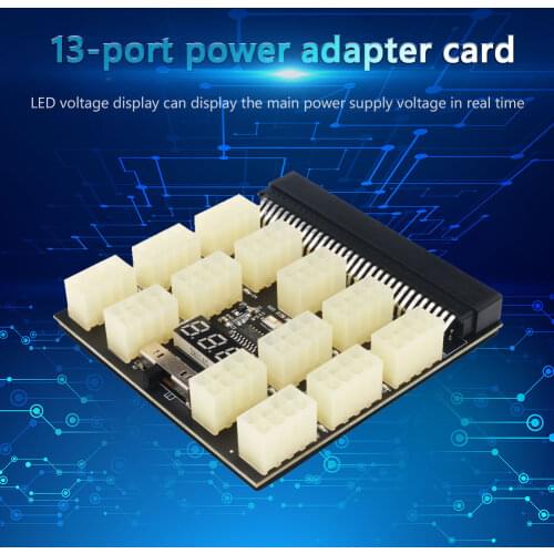 ATX 13X 6 8Pin 1200W Boot Board Power Supply Adapter 12V Power Board Converter Card for BTC Miner Mining Power Supply Adapter