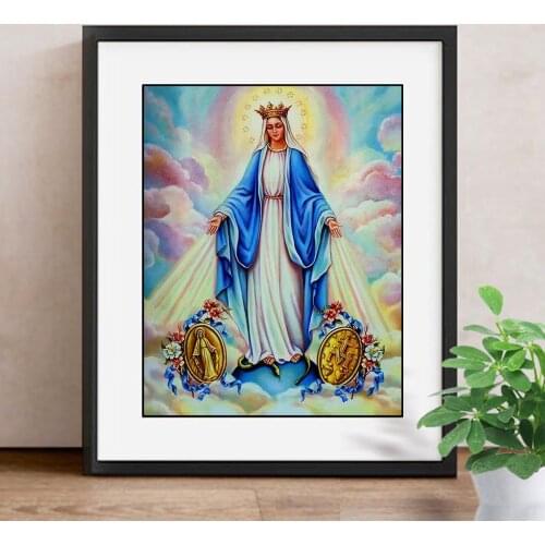 Diamond Embroidery Icons Religious Our Lady Diamond Mosaic Full Rhinestones Text Pictures with Crystals