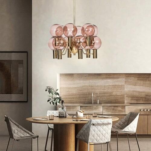 Art Decor Glass Ball Chandelier Lamp Modern Chandelier Lighting For Living Room/Bedroom Nordic Colorful Light Fixture