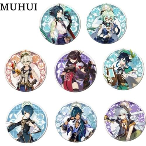 Free Shipping 58mm Online Game Genshin Impact Brooch Pin Cosplay Badge Accessories For Clothes Backpack Decoration gift