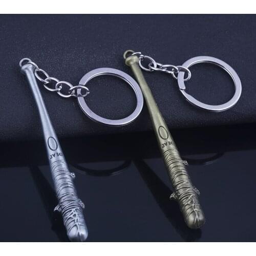 The Walking Dead KeyChains Negans Bat LUCILLE Logo Baseball Shape High Quality Keyring Men Car Key Holder Trinket Jewelry