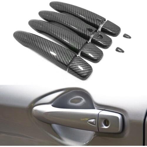 Carbon Look For Nissan Qashqai J11 2014 2015 2016 2017 2018 2019 Chrome Door Handle Covers Chromium Styling accessories