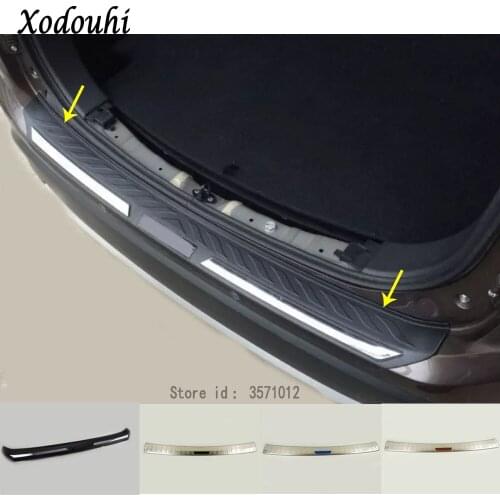 For Mitsubishi Outlander 2016 2017 2018 2019 Car External Rear Bumper Panel Trunk Trim Cover Stainless Steel Plate Pedal 1pcs