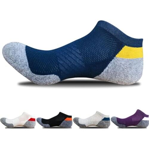 Elite Boat Athletic Sport Socks Bright Color Towel Bottom Breathable Outdoor Basketball Bike Running Ankle Socks Hiking Hiking