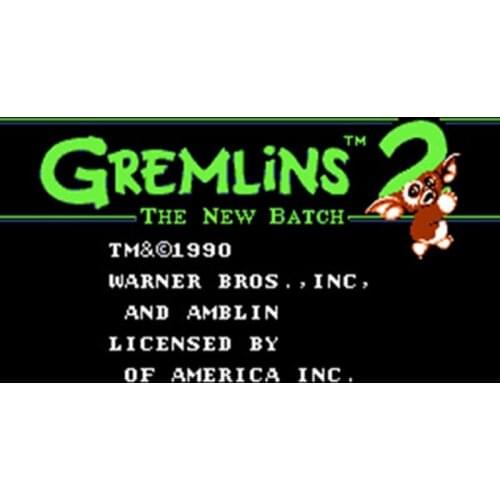 GREMLINS 2 60 Pins English Version Game Cartridge for 8 Bit 60pin Game Console Region Free