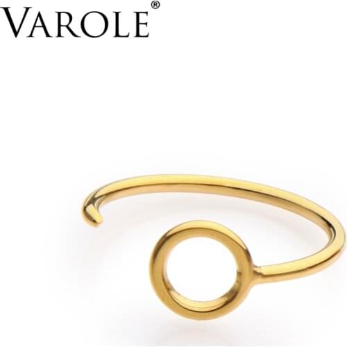 VAROLE Circular Nail Design Simple Wedding Couples Rings Gold Color Bijouterie for Woman Jewelry Bagues Anillos Gift