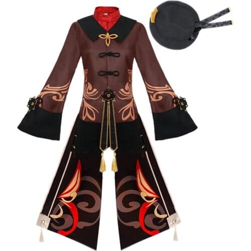 Game Genshin Impact Hu Tao Cosplay Costumes Set Coat Lining Shorts Hat Socks Accessories Wig Girls Women Suit