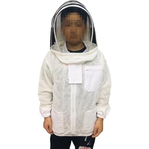 1 set beekeeping suit bee clothing bee keeping jacket White three layer mesh bee suit Beekeeper equipment apiculture tools