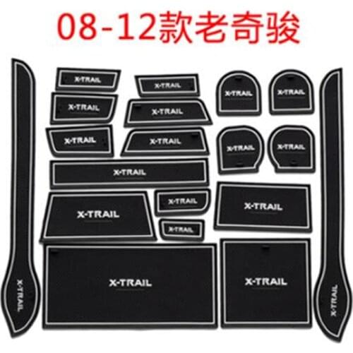 For 2008-2012 Nissan X-Trail T31 Gate Slot Pad Non-slip Cup Mats Anti Slip Door Groove Mat Sticker X Trail Car Accessories