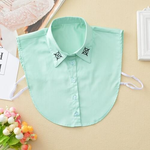 Linbaiway Women Shirt False Collars Woman Solid Color Detachable Collar For Mens Fake Collar Sweater Removable Half Shirt Tie