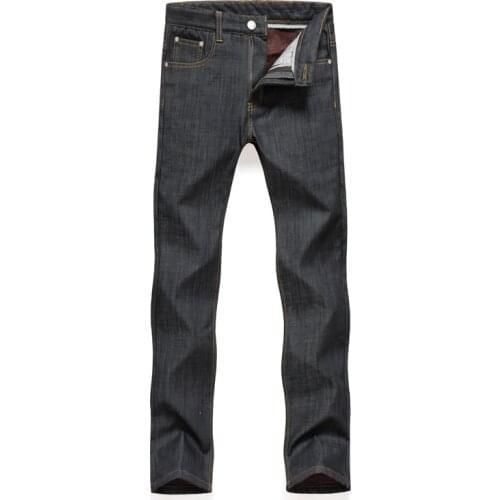 2016 Winter New men Jeans Solid Warm Thicken Pants 2 colors true jeans men Plus Size28-40