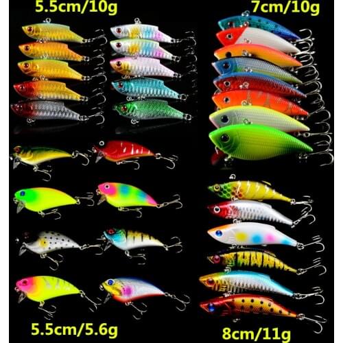 Hot Set Mixed Fishing Lures 32pcs/lot 4 Model Hard Baits Artificial Bass Crankbait Wobbler Fishing Tackle 32 Colors VIB bait