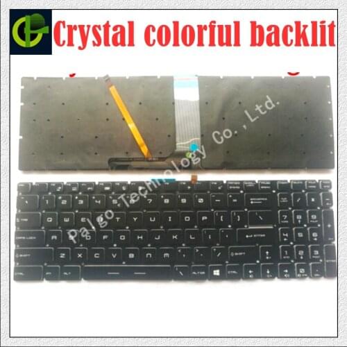 New English Crystal RGB backlit colorful Keyboard for MSI GE63 GE63VR GE73 GE73VR GP72MVR GP72VR GP62M GV72 gl65m GV72VR GL65 US