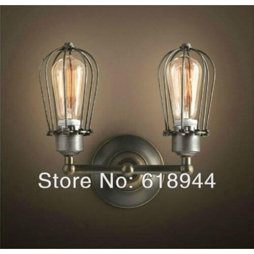 2013 NEW Double Heads Edison Wall Lamp with Vintage Style for Home Lighting, Industrial Pendant Lighting AC110V-240V