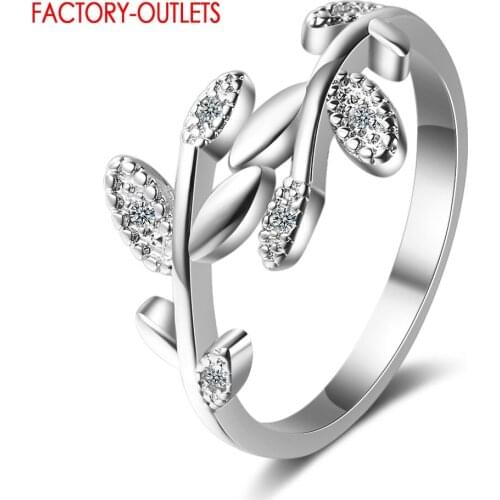 New Arrivals Genuine 925 Sterling Silver Dancing Tree Leaves Pattern Adjustable Women Ring Fashion Ring Luxury Jewelry