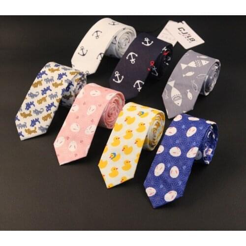 New Korean fashion casual designer high quality men cute skinny slim 6cm ties necktie for wedding cotton character 20pcs/lot