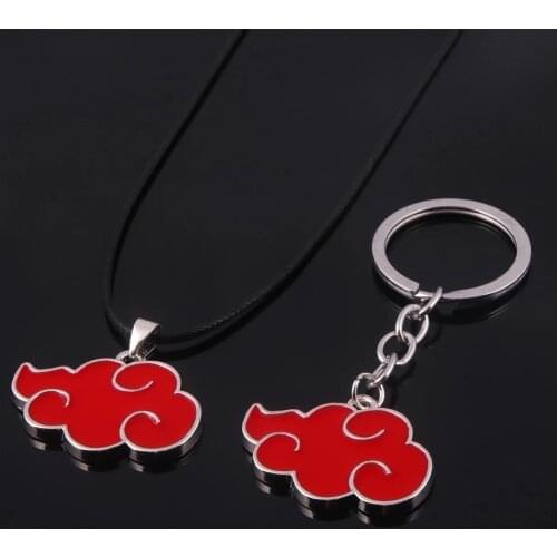 Ninja Choker Necklace Red cloud Akatsuki Pendant Attack on the Giant Necklace Men Women Gift Anime Jewelry Accessories