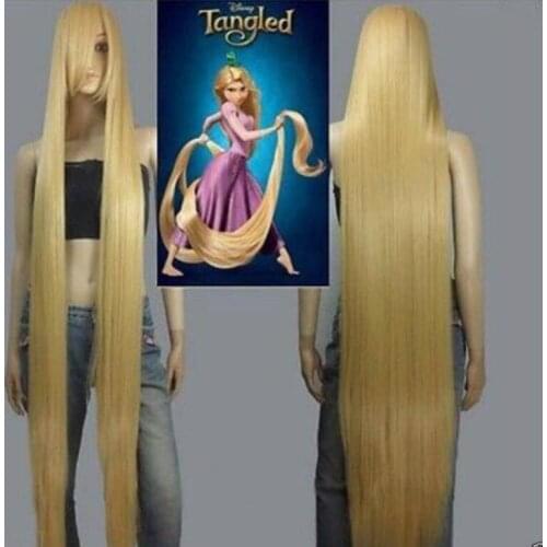 NEW Movie Rapunzel long blonde cosplay wavy wig 150cm Hot Cool