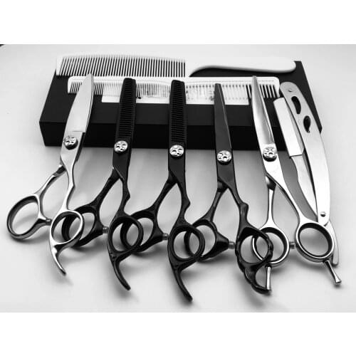 Professional Haircut and Hairdressing Scissors Flat Cut No Trace Tooth Scissors Tool Set Salon Haircut and Hairdressing Scissors